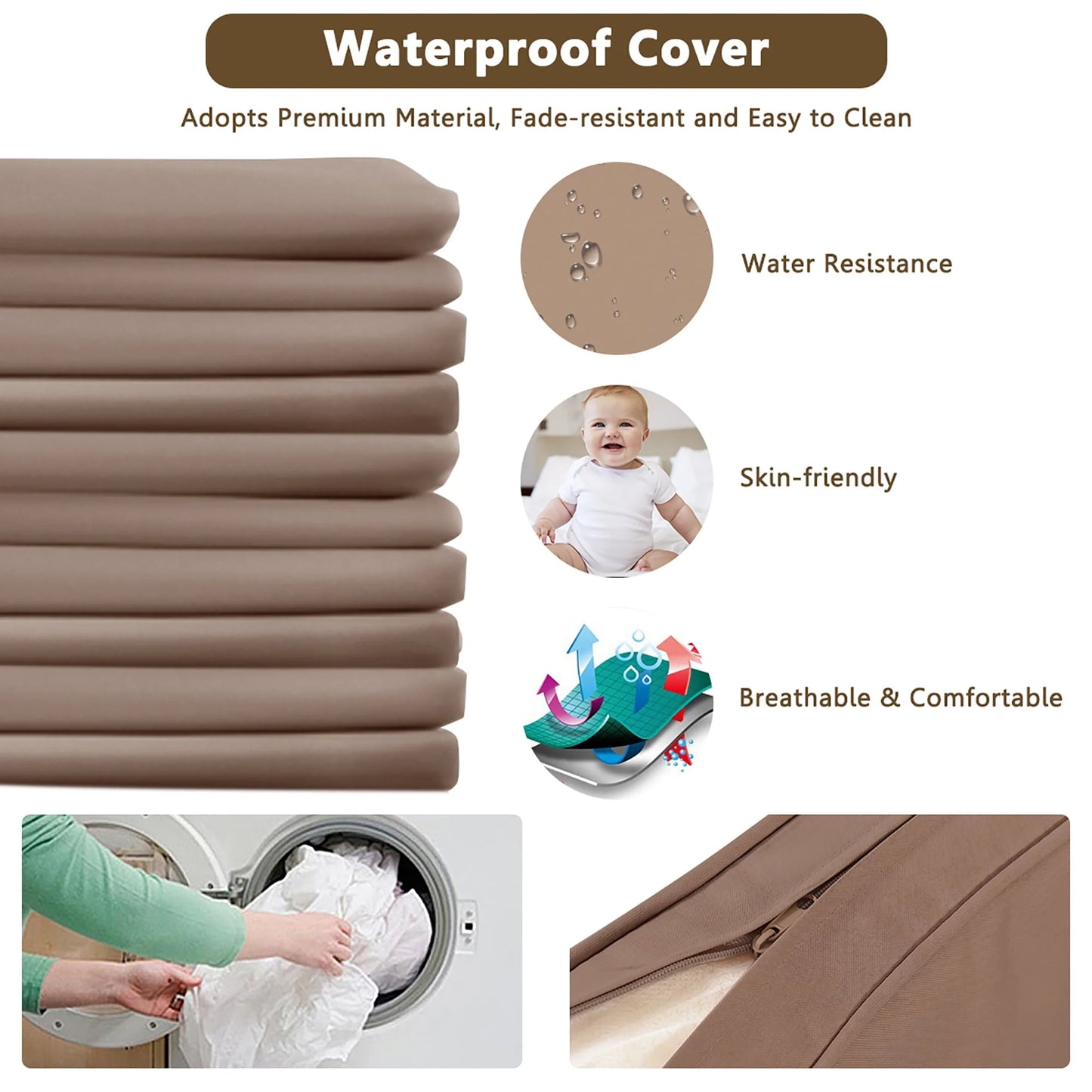 Costway 3PCS Patio Wicker Rattan Sofa Set Outdoor Sectional Conversation Set Garden Lawn Brown
