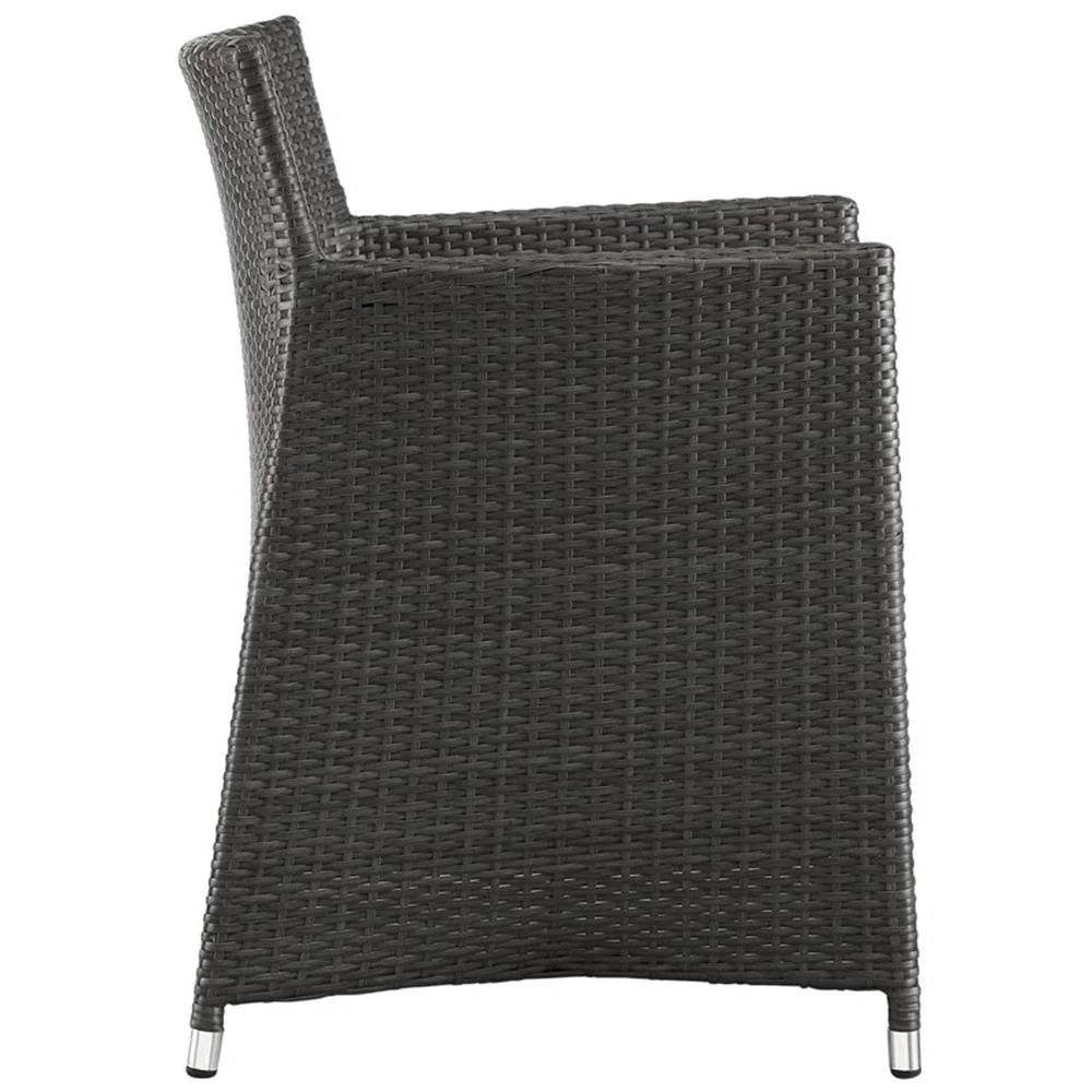 Afuera Living Rattan Outdoor Patio Armchair in Gray/White (Set of 2)