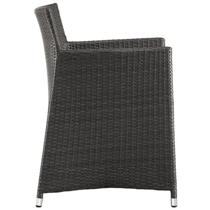 Afuera Living Rattan Outdoor Patio Armchair in Gray/White (Set of 2)