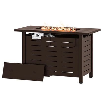 Clouddwell 40" Black Propane Fire Pit Table, 50,000 BTU Outdoor Gas Firepit with Lava Rocks, Removable Lid & Waterproof Cover for Patio Black