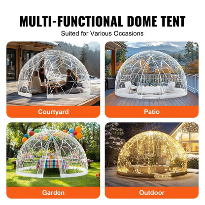 9.5FT Outdoor Bubble Tent – Transparent Dome Camping Shelter with Zip Door & Windows – Waterproof Pop-Up Tent for Stargazing, Backyard, Patio & Glamping – Portable Instant Setup