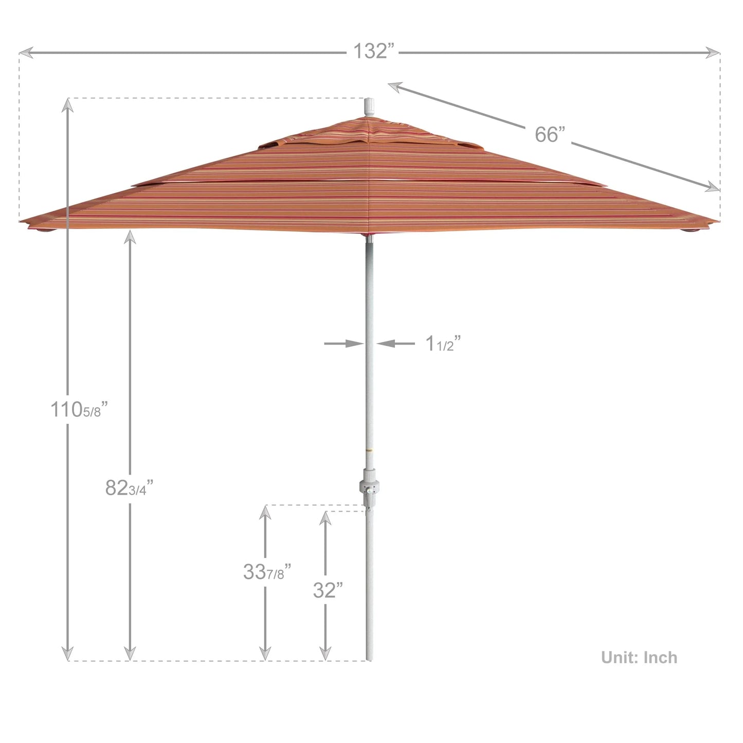California Umbrella 11' Patio Umbrella in Dolce Mango