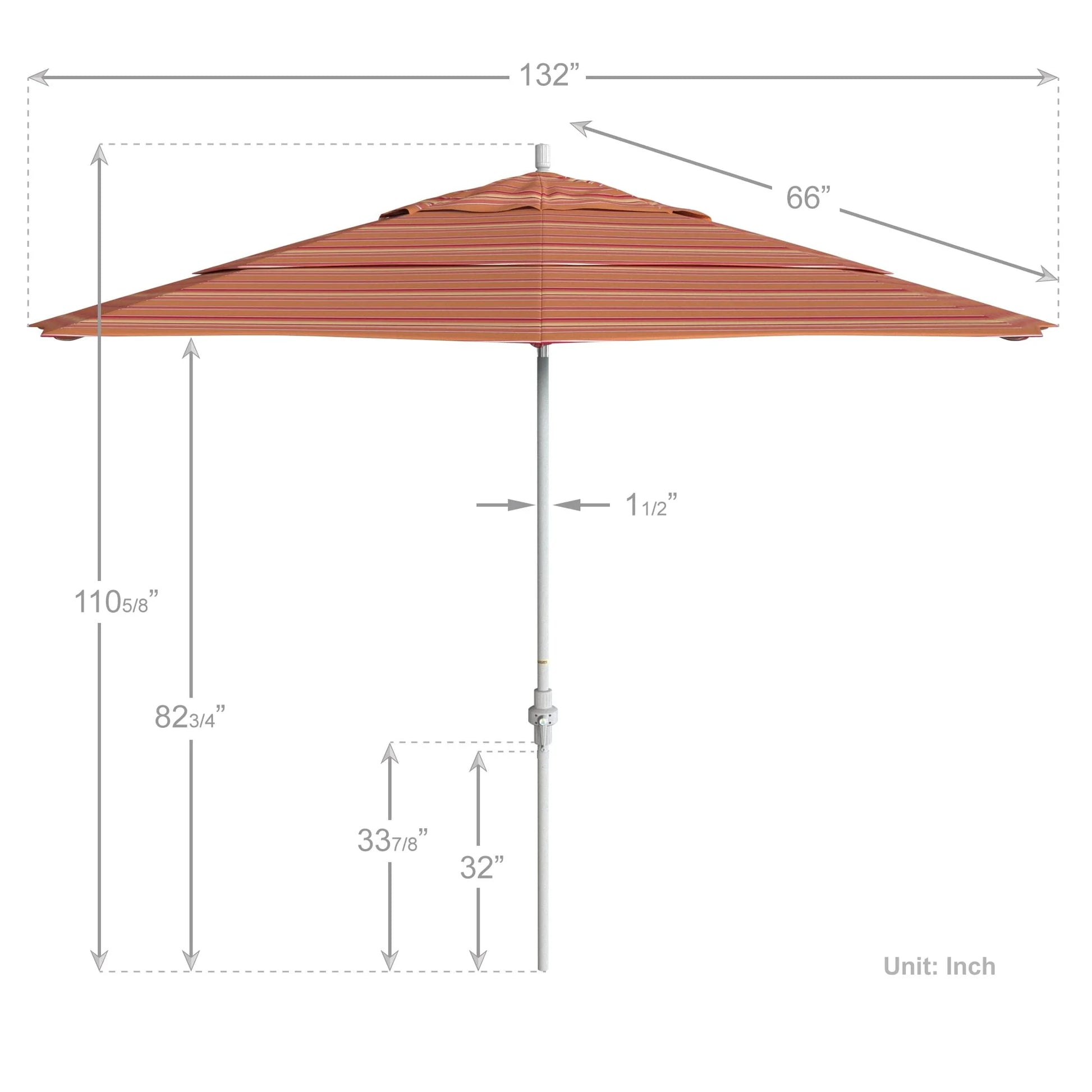 California Umbrella 11' Patio Umbrella in Dolce Mango