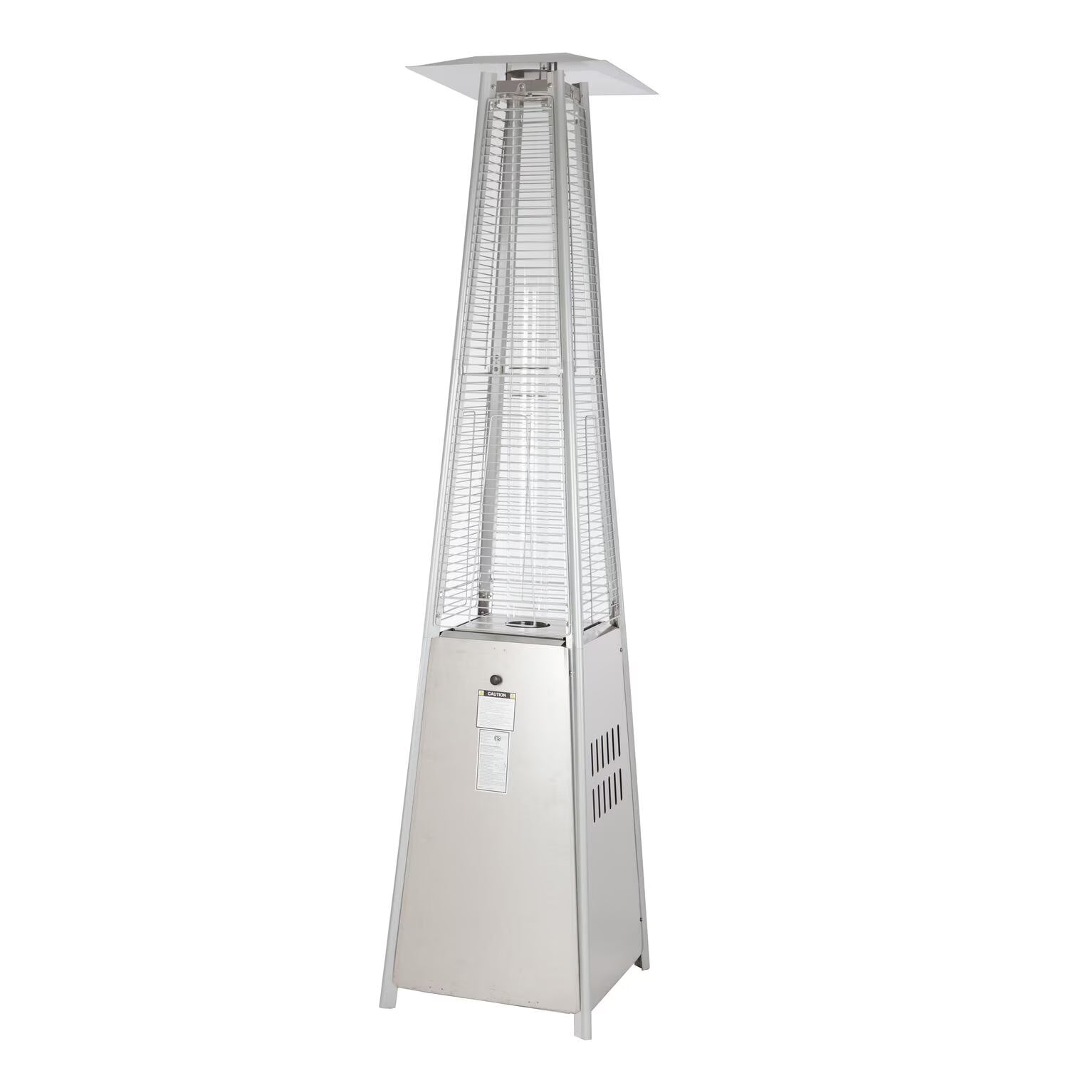 Fire Sense Pyramid Flame Patio outdoor propane Heater Tower with Wheels Coronado Brushed Bronze
