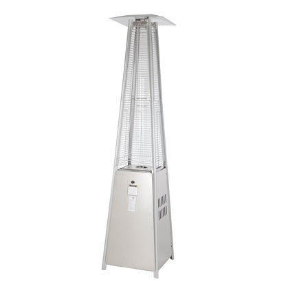 Fire Sense Pyramid Flame Patio outdoor propane Heater Tower with Wheels Coronado Brushed Bronze