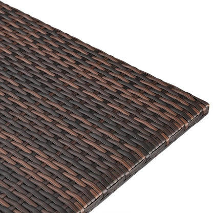UBesGoo Outdoor Patio Rattan Wicker Bar Counter Table with 2 Storage Shelves
