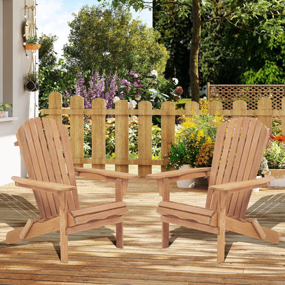 uhomepro Outdoor Adirondack Chairs Set of 2, Folding Fire Pit Chair, Weather Resistant Patio Lawn Chair for Outside Deck Garden Backyard Balcony, Gray