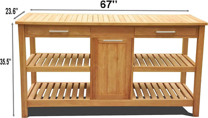 Grade A Teak Wood Outdoor Patio Solvang Teak Buffet