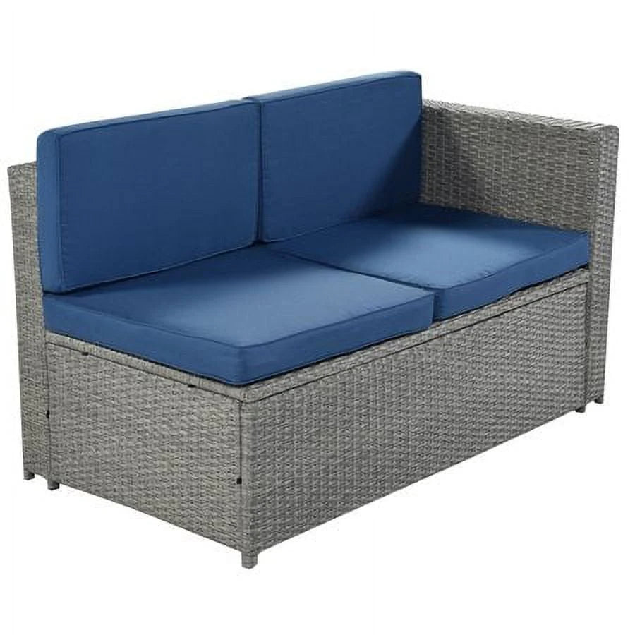 CHURANTY 9 Pieces Patio Furniture Set Outdoor Conversation PE Wicker Rattan Sectional Sofa, Coffee Table and Ottoman