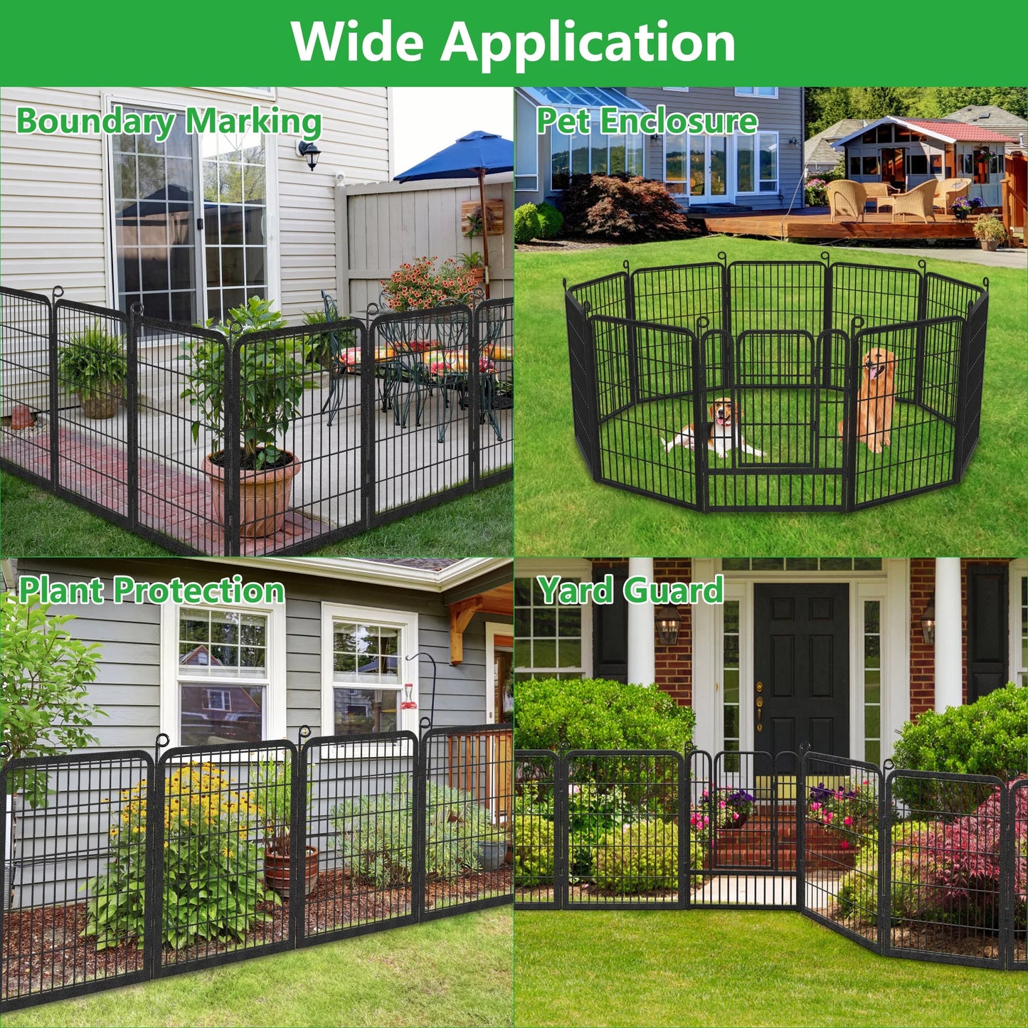 Garden Fence with Gate Fencing No Dig Fence Panels 30ft(L)32in(H) for Yard Animal Barrier Decorative Garden Fencing for Backyard Patio Garden Fences and Borders for Dogs