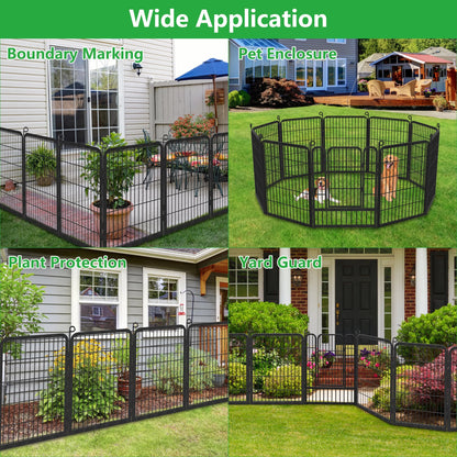 Garden Fence with Gate Fencing No Dig Fence Panels 30ft(L)32in(H) for Yard Animal Barrier Decorative Garden Fencing for Backyard Patio Garden Fences and Borders for Dogs