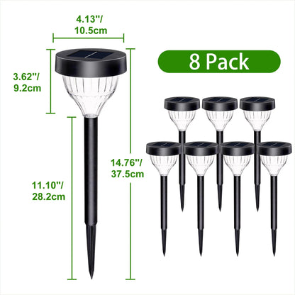 ThorFire 8Pack Solar Pathway Lights, LED Path Light Garden Lights Auto-on/off 5 Pattern Waterproof Solar Landscape Lights for Lawn Patio Yard Garden(Warm Light)