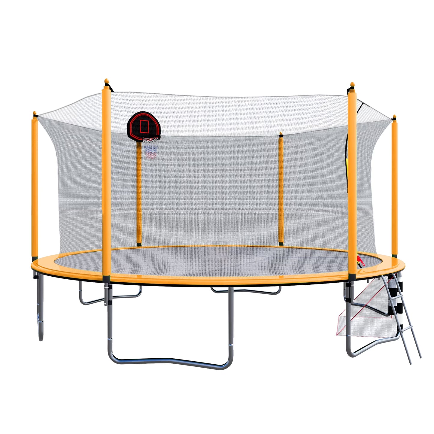 16FT Trampoline with Basketball Hoop, Outdoor Trampoline with Safety Enclosure Net, Recreational Trampoline for Kids and Adults with Soccer Goal, 1000lbs Weight Capatity for Backyard, Patio