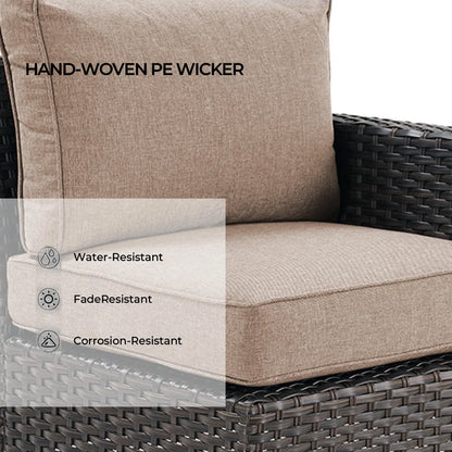 Grand Patio Outdoor Furniture, Patio Wicker Sectional Sofa Modular Furniture Set, Left Arm Sofa, Beige