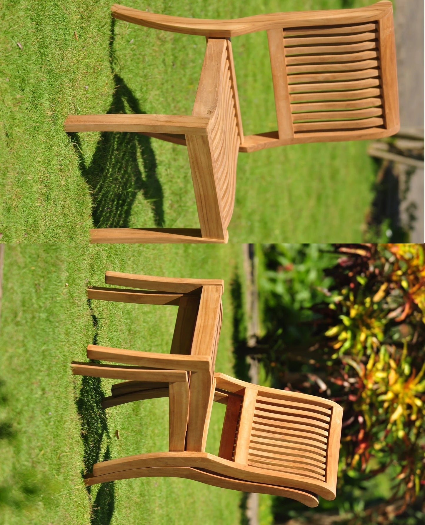 Teak Dining Set: 6 Seater 7 Pc: 94" Rectangle Table & 2 Stacking Arbor Arm & 4 Armless Chairs Outdoor Patio Grade-A Teak Wood WholesaleTeak #WMDSAB15