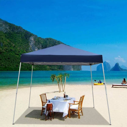 6x6 ft Pop Up Canopy Tent, Outdoor Foldable Portable Canopy for Camping, Patio, Easy Up Gazebo with Carry Bag Slant Legs