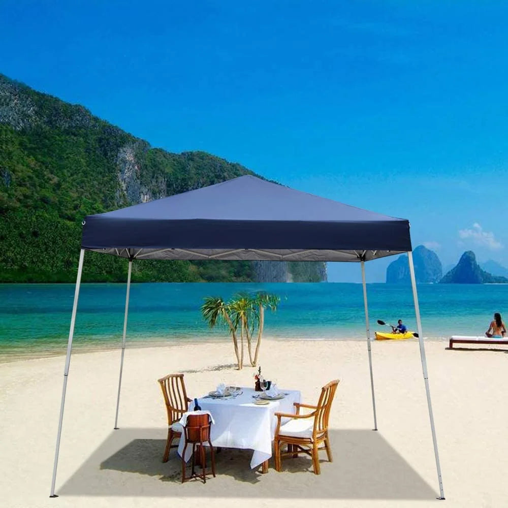 Thunder 6x6 ft Pop Up Canopy Tent, Outdoor Foldable Portable Canopy for Camping, Patio, Easy Up Gazebo with Carry Bag Slant Legs