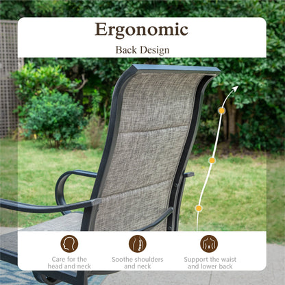Sophia & William 7 Pieces Patio Dining Set Outdoor Textilene Swivel Padded Chairs and Table Furniture Set