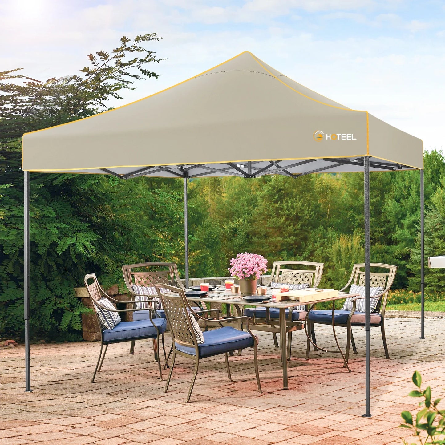 SANOPY 10'x10' Pop up Canopy Tent Anti-UV Waterproof Outdoor Gazebo Instant Party Wedding Backyard Canopy Tent Shade Shelter for Backyard, Patio, Parties,Khaki