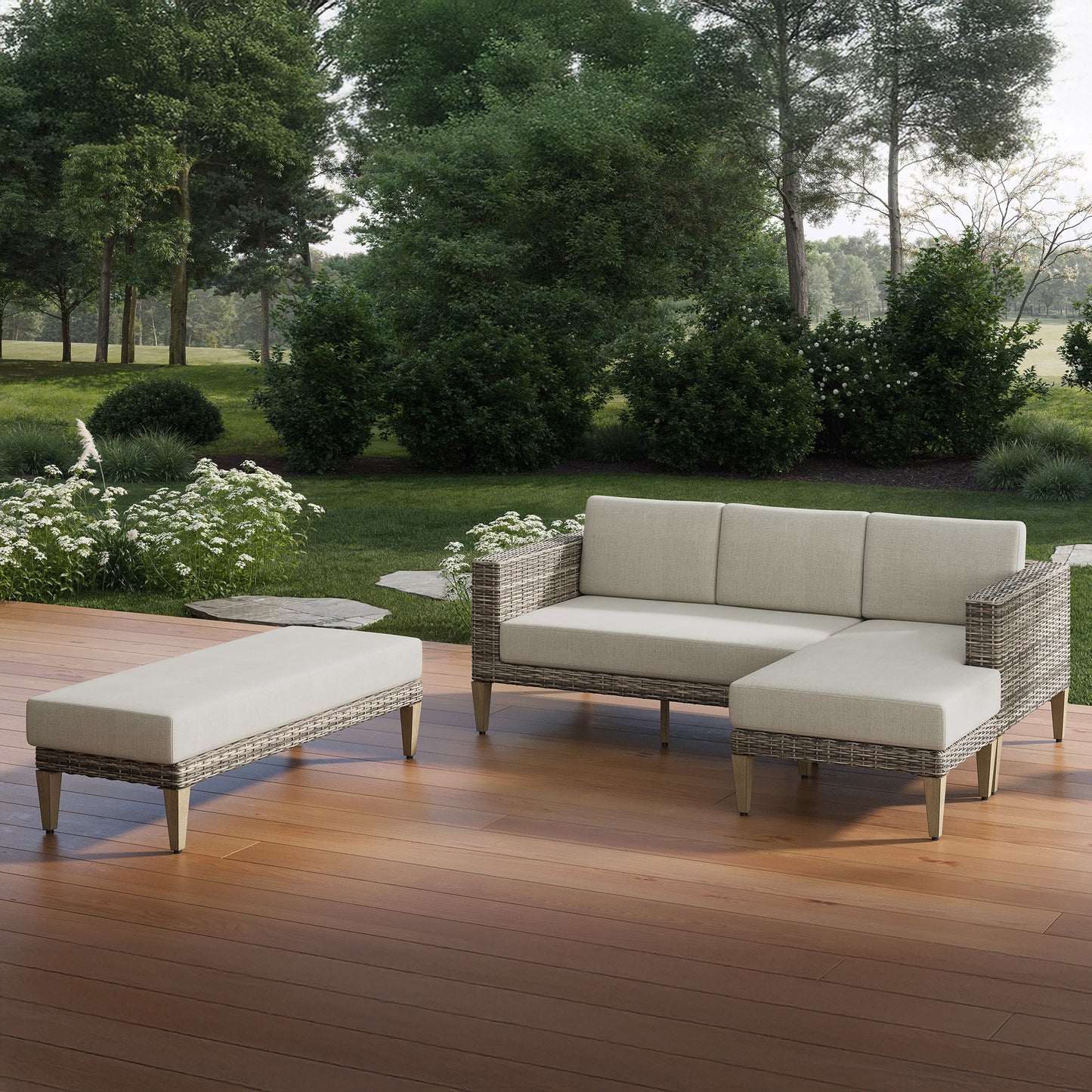 Thomasville Mira 3-piece Outdoor Patio Reversible Sectional