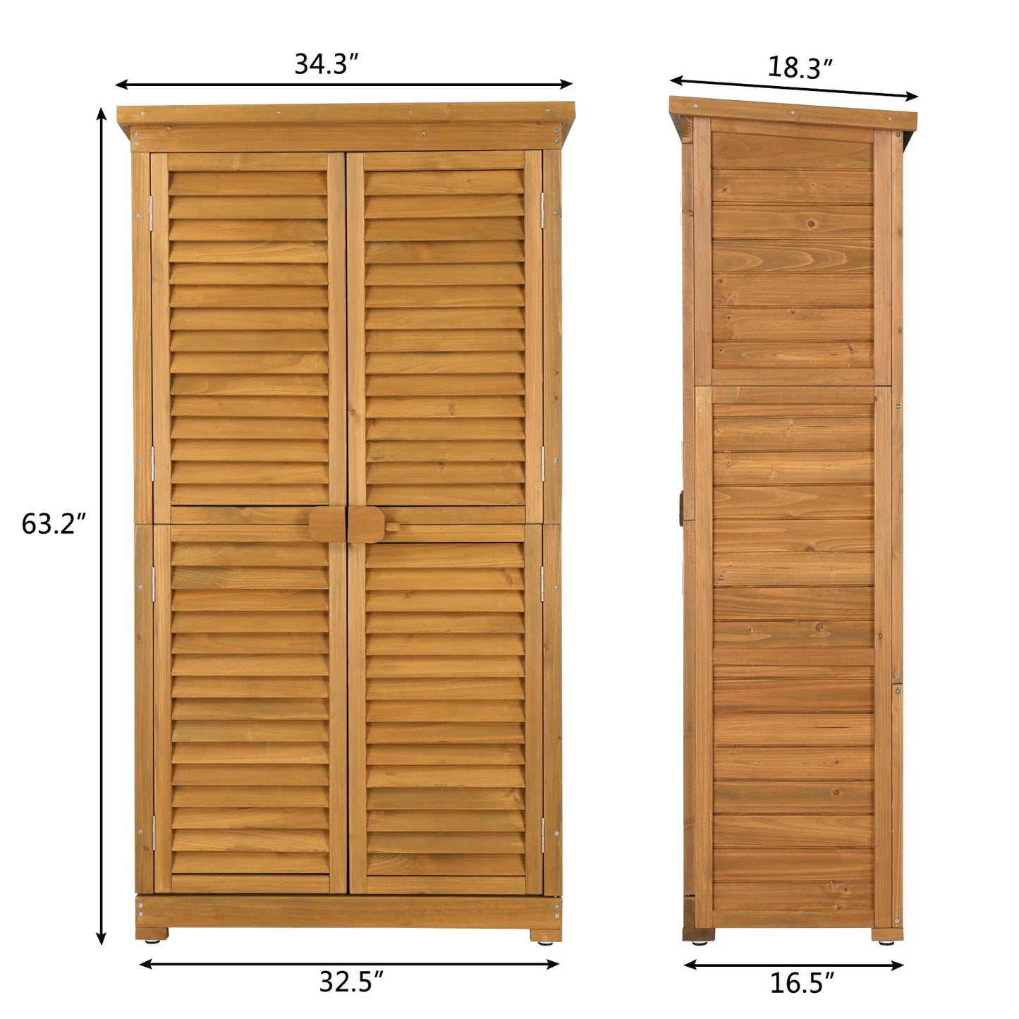 Winado 63'' Garden Shed Tool Storage Cabinet Outdoor Shed w/Asphalt Roof for Patio Backyard