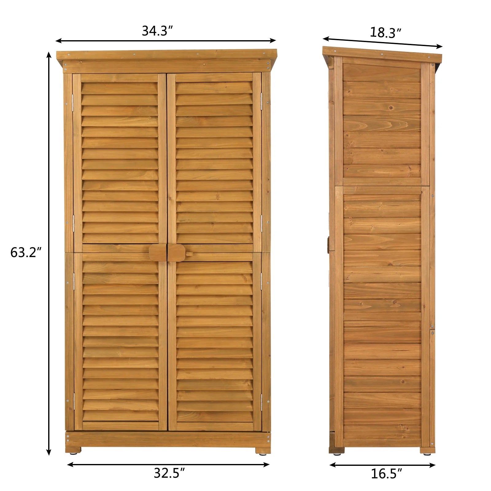 Winado 63'' Garden Shed Tool Storage Cabinet Outdoor Shed w/Asphalt Roof for Patio Backyard