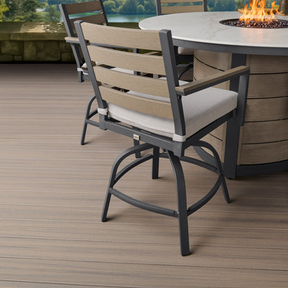 Agio Nicolet 7-piece Fire Outdoor Patio High Dining Set