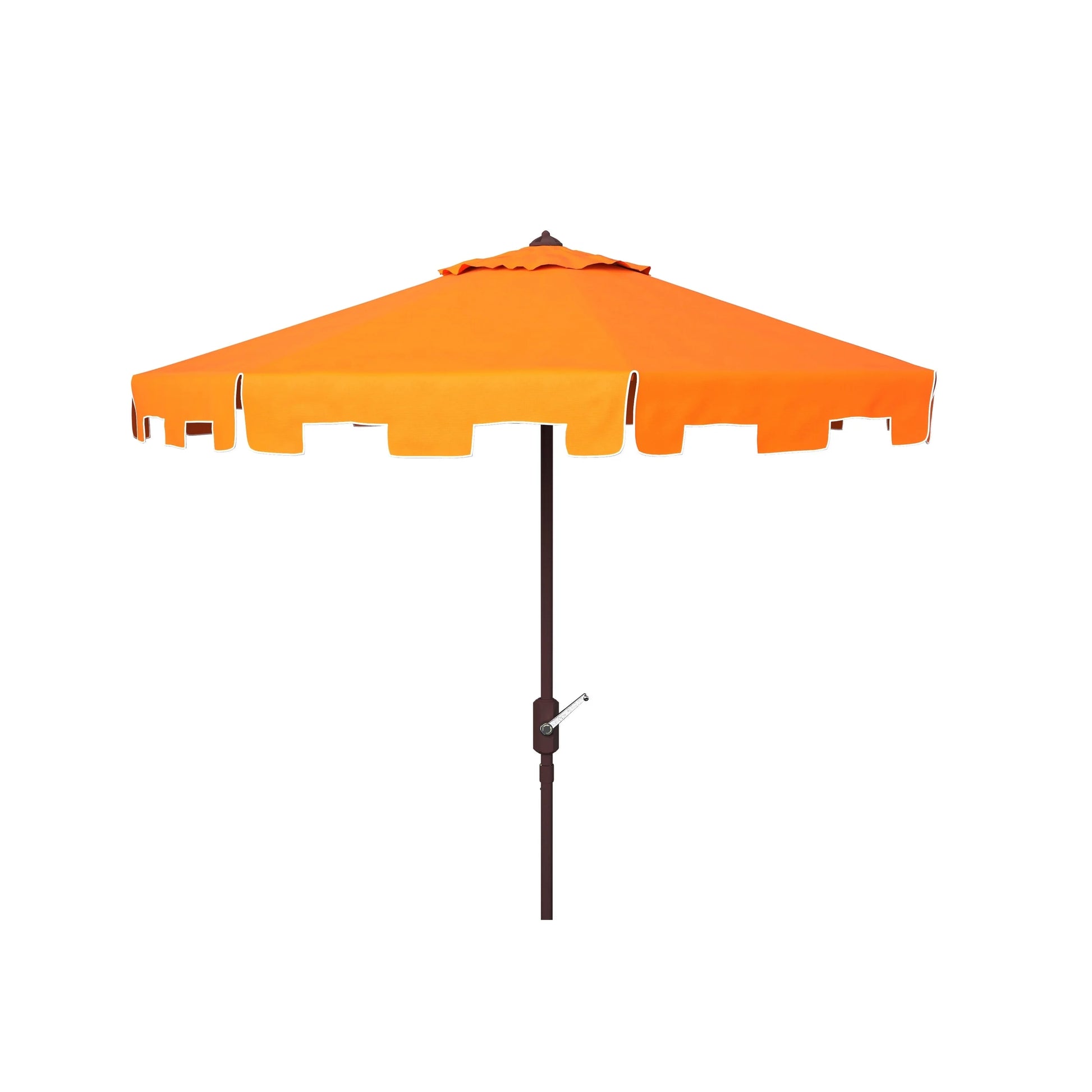 SAFAVIEH Zimmerman 11' Market Crank Round Patio Umbrella, Baby Blue/White