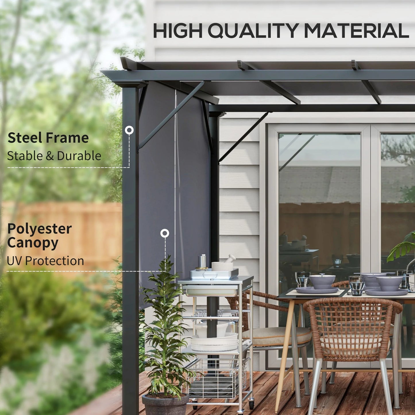 Outsunny 12' x 10' Outdoor Retractable Pergola Canopy with Sun Shade Unique Design Canopy Patio Metal Shelter for Garden Porch Beach, Beige