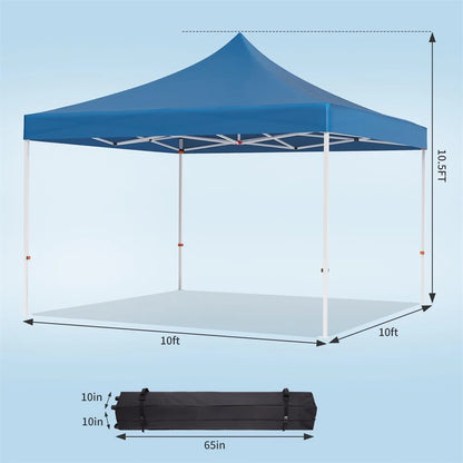 10 x 10 FT Pop Up Canopy, Heavy Duty Instant Tent with Wheeled Carry Bag, All Season Commercial Sun Shelter, Portable Canopy Shelter for Patio, Backyard, Bench, Garden