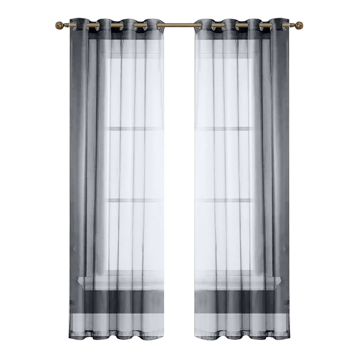 Rosnek Outdoor Sheer Curtains for Patio Waterproof, Quick Dry Privacy Drape Light Filtering Voile Sheer Grommet for Porch, Pergola