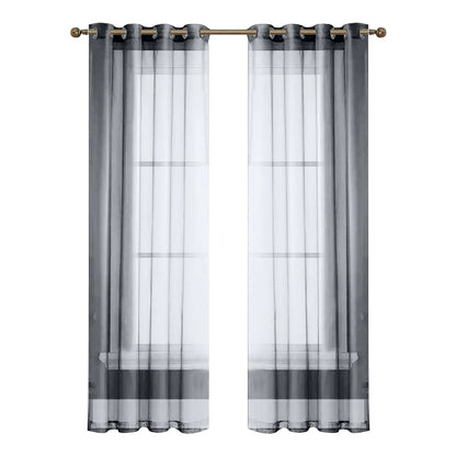 Rosnek Outdoor Sheer Curtains for Patio Waterproof, Quick Dry Privacy Drape Light Filtering Voile Sheer Grommet for Porch, Pergola