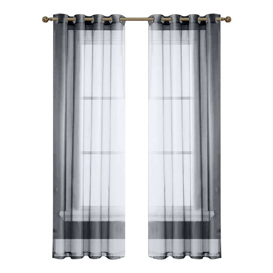 Rosnek Outdoor Sheer Curtains for Patio Waterproof, Quick Dry Privacy Drape Light Filtering Voile Sheer Grommet for Porch, Pergola