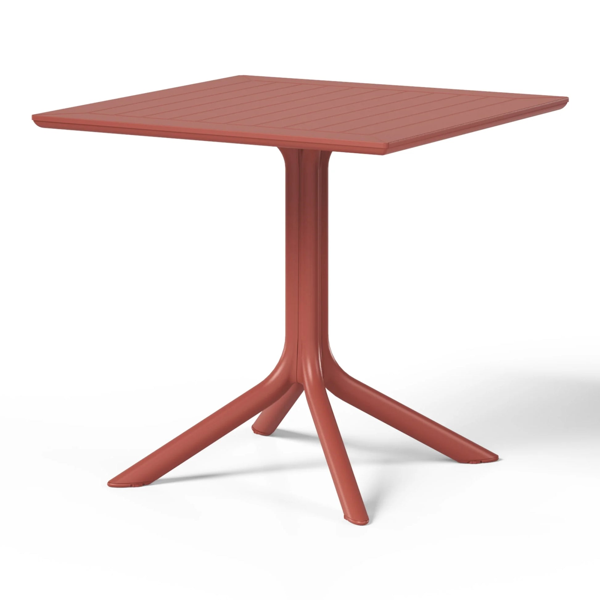 WestinTrends Playa 31.5" Square Outdoor Plastic Resin Patio Dining Table for 4, Red