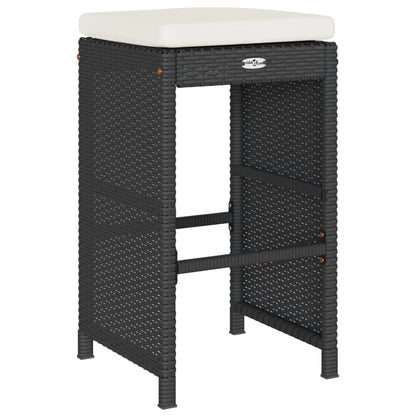 vidaXL Patio Bar Stools with Cushions Pub Chair Seating Poly Rattan garden