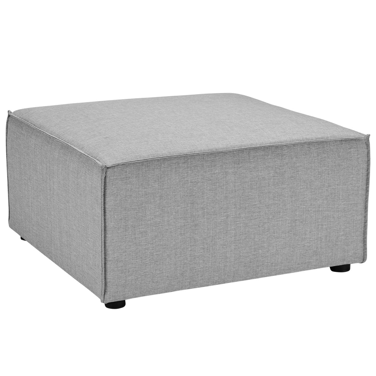 Modway Saybrook Outdoor Patio Upholstered Loveseat and Ottoman Set in Gray