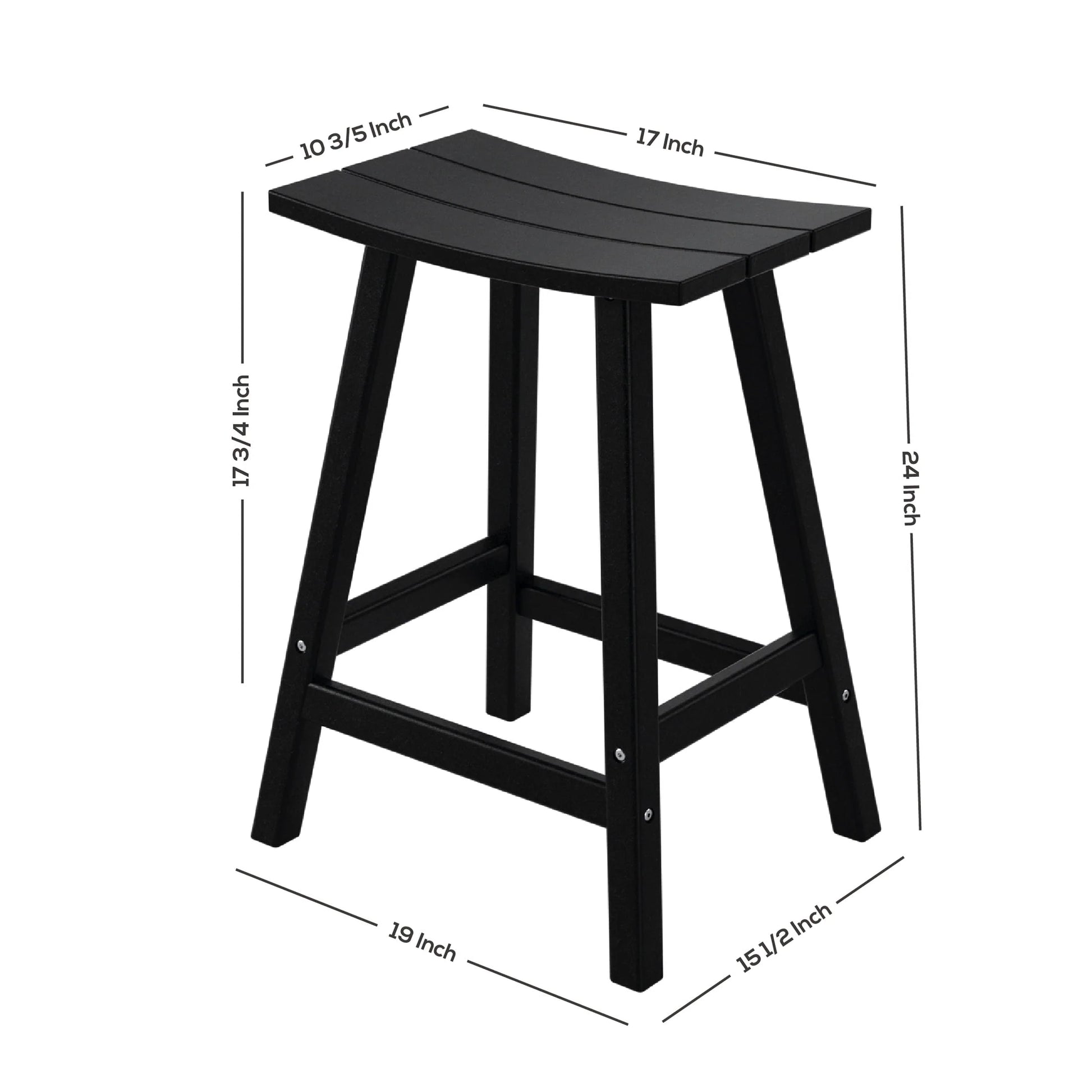 GARDEN 24" Inches Adirondack Plastic Outdoor Bar Stools for Patio, Pacific Blue