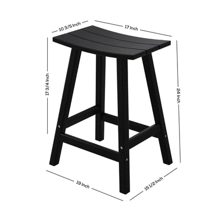 GARDEN 24" Inches Adirondack Plastic Outdoor Bar Stools for Patio, Pacific Blue