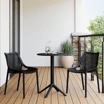 WestinTrends Playa 3-Piece Outdoor Resin Patio Bistro Set with Stackable Patio Dining Side Chairs, Olive Green