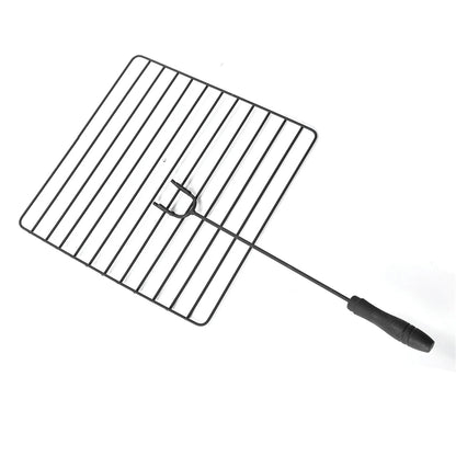Wood Burning Fire Pits for Outside, 32" Square Iron Fire Pit Backyard Patio Garden Stove Wood Burning Fire Pit w/Mesh Screen Lid, Wood Grate, Poker, Durable Fire Pit, Q5946