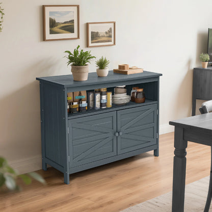 Bstjewey Outdoor Storage Cabinet HIPS Patio Sideboard with 3 Shelves & Doors