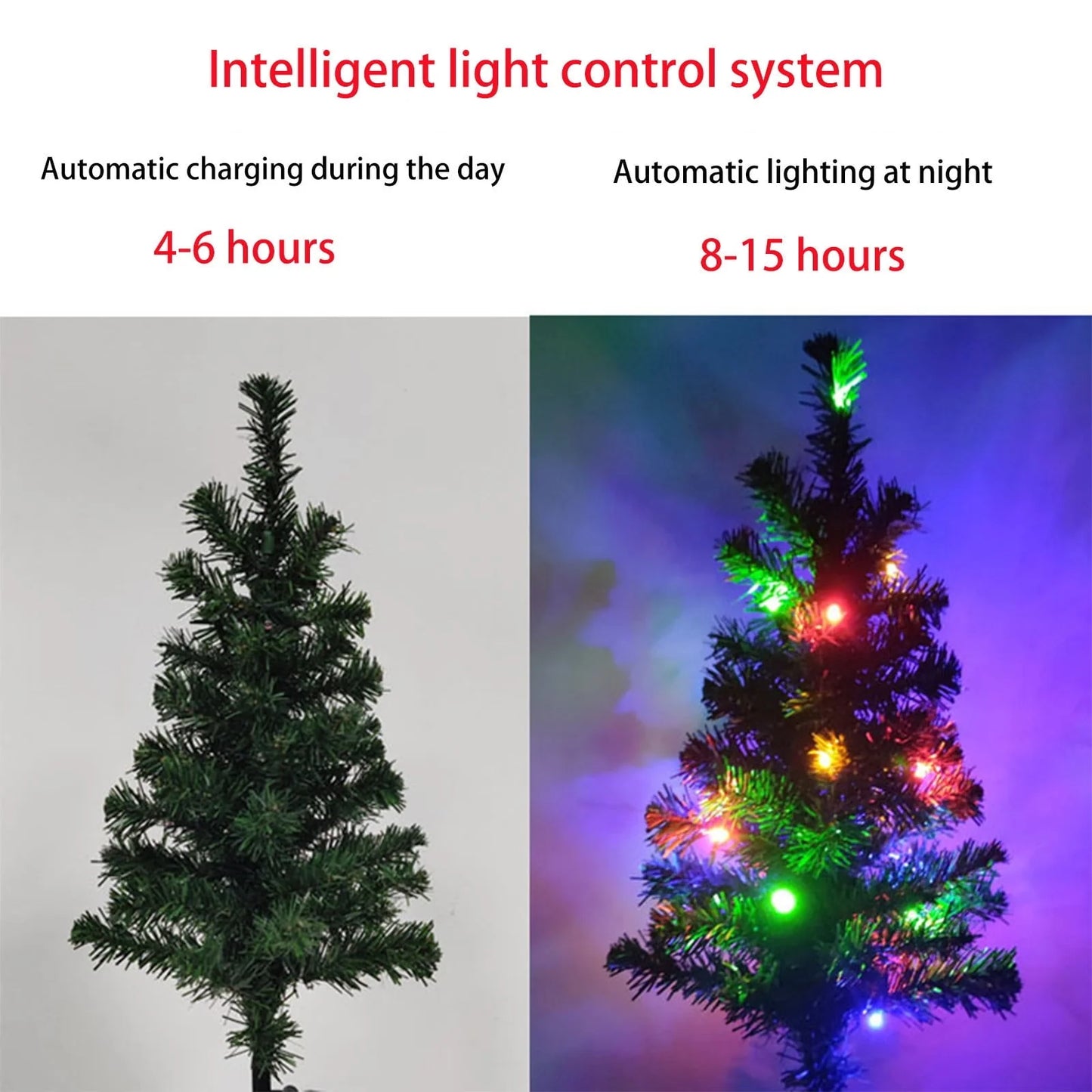 SDJMa Solar Christmas Tree Lights Garden Outdoor Waterproof,Solar Yard Decoration Light, Solar Stake Decor Lights, Solar Xmas Decorative Multi-Color Flickering Pine Lights for Patio Lawn Pathway