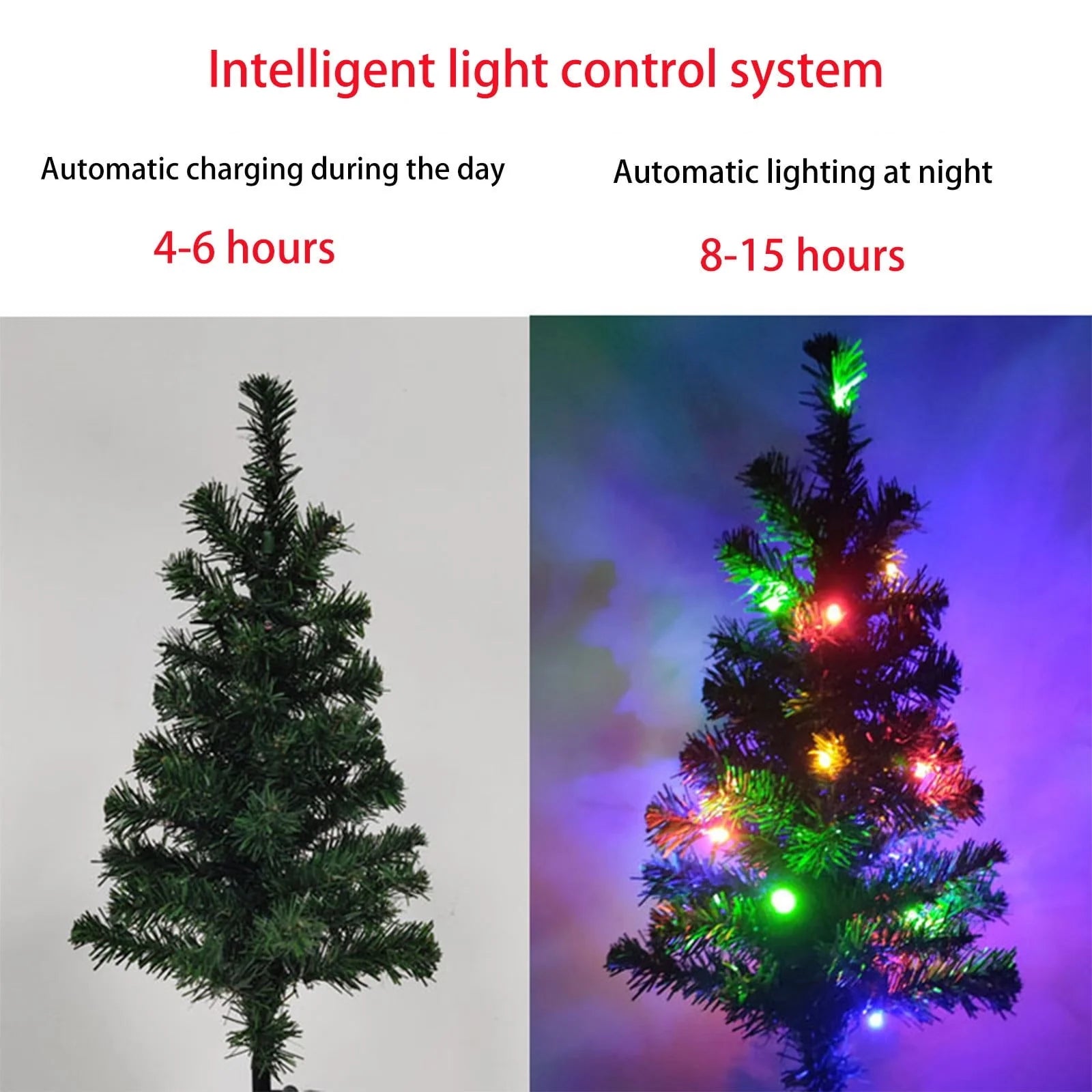 SDJMa Solar Christmas Tree Lights Garden Outdoor Waterproof,Solar Yard Decoration Light, Solar Stake Decor Lights, Solar Xmas Decorative Multi-Color Flickering Pine Lights for Patio Lawn Pathway