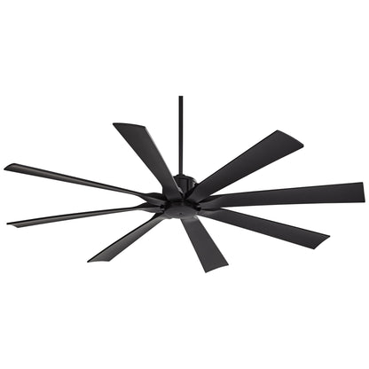 70" Possini Euro Design Modern Indoor Outdoor Ceiling Fan with Remote Control Matte Black Damp Rated for Patio Exterior House Home
