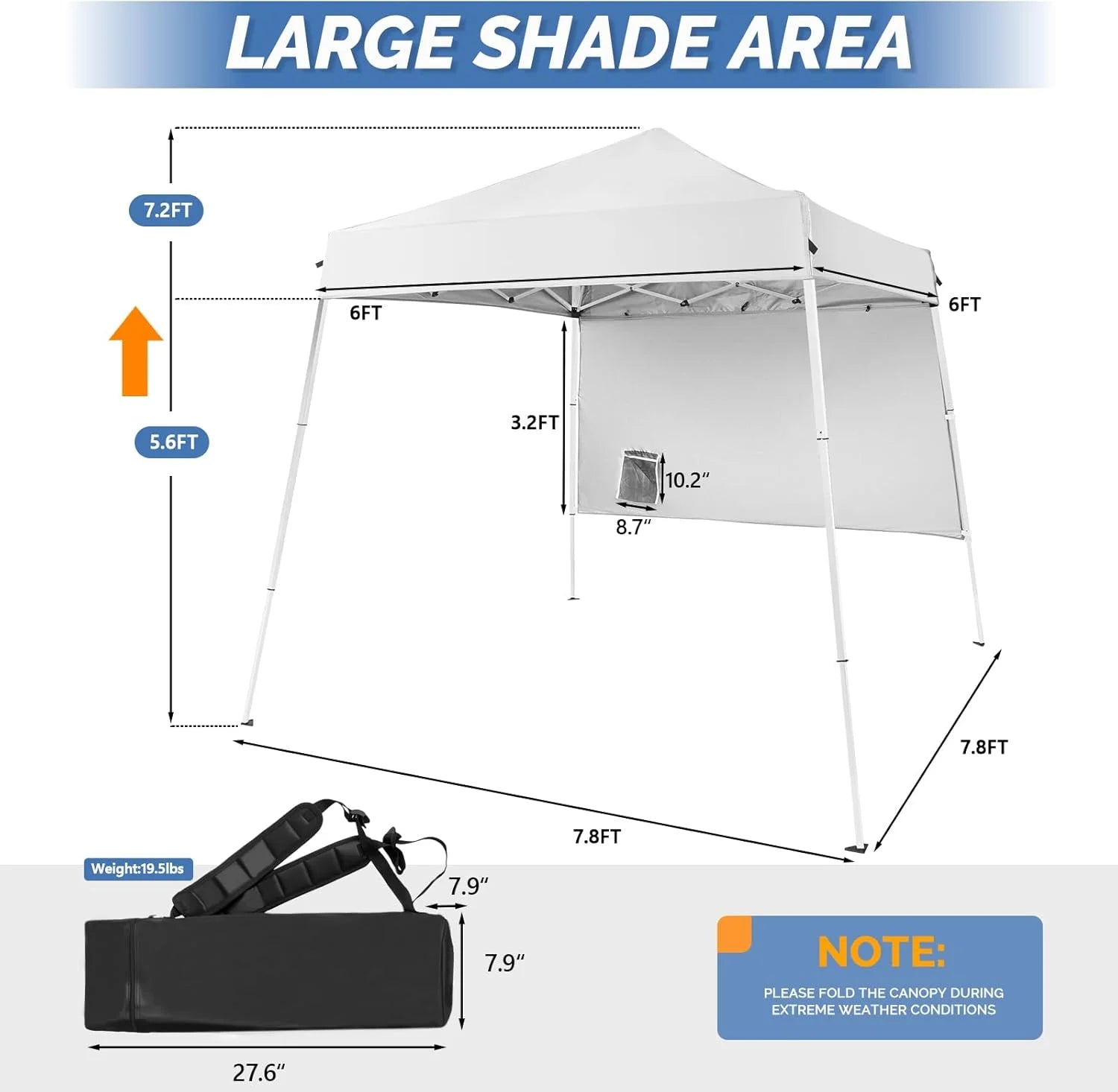 YUONAO 6x6 ft Pop Up Canopy Tent with Sidewall and Backpack, Slant Leg Portable Gazebo for Patio, Backyard, Camping & Outdoor Events, Easy Setup Shelter (Pink)