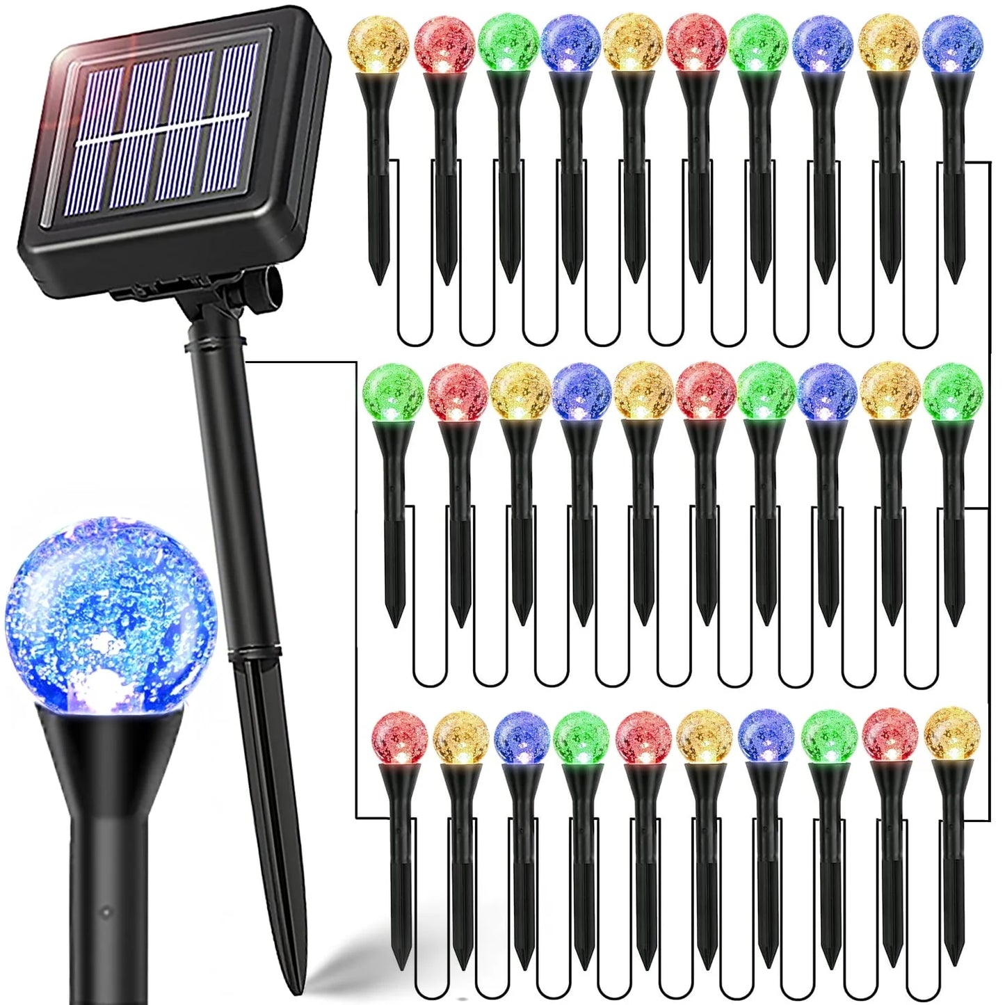 Laighter 30 Pack Solar Lights Outdoor Waterproof LED Landscape Lawn Lamp for Garden Patio Yard Pathway