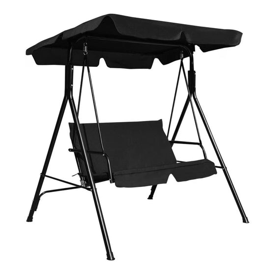 Kadyn Patio Swings for Porch,Comfortable Porch Swings,Loveseat Cushioned Patio Steel Frame Swing Glider -Black