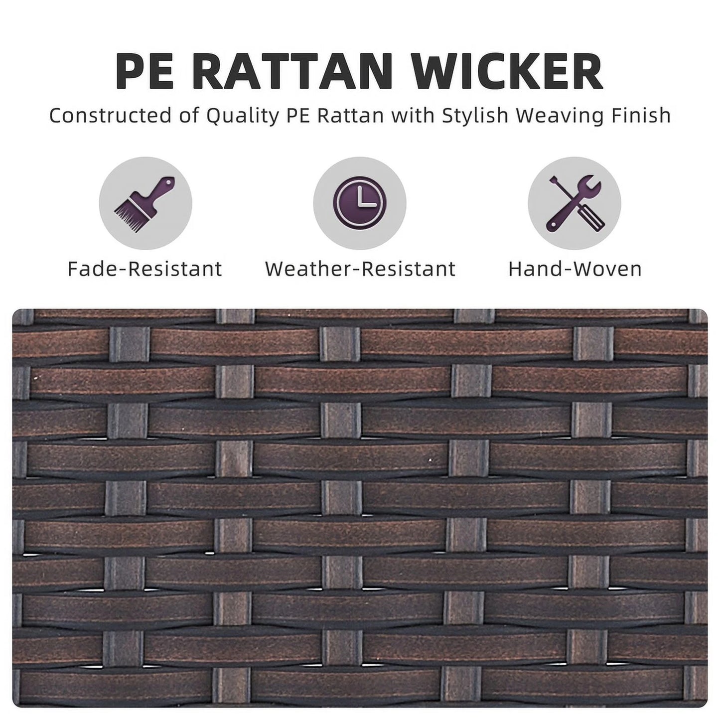 PARKWELL Outdoor 3-Seat Patio Sofa Furniture,Weather Resistant Wicker Couch with Deep Seat Anti-Slip Cushion,Gray