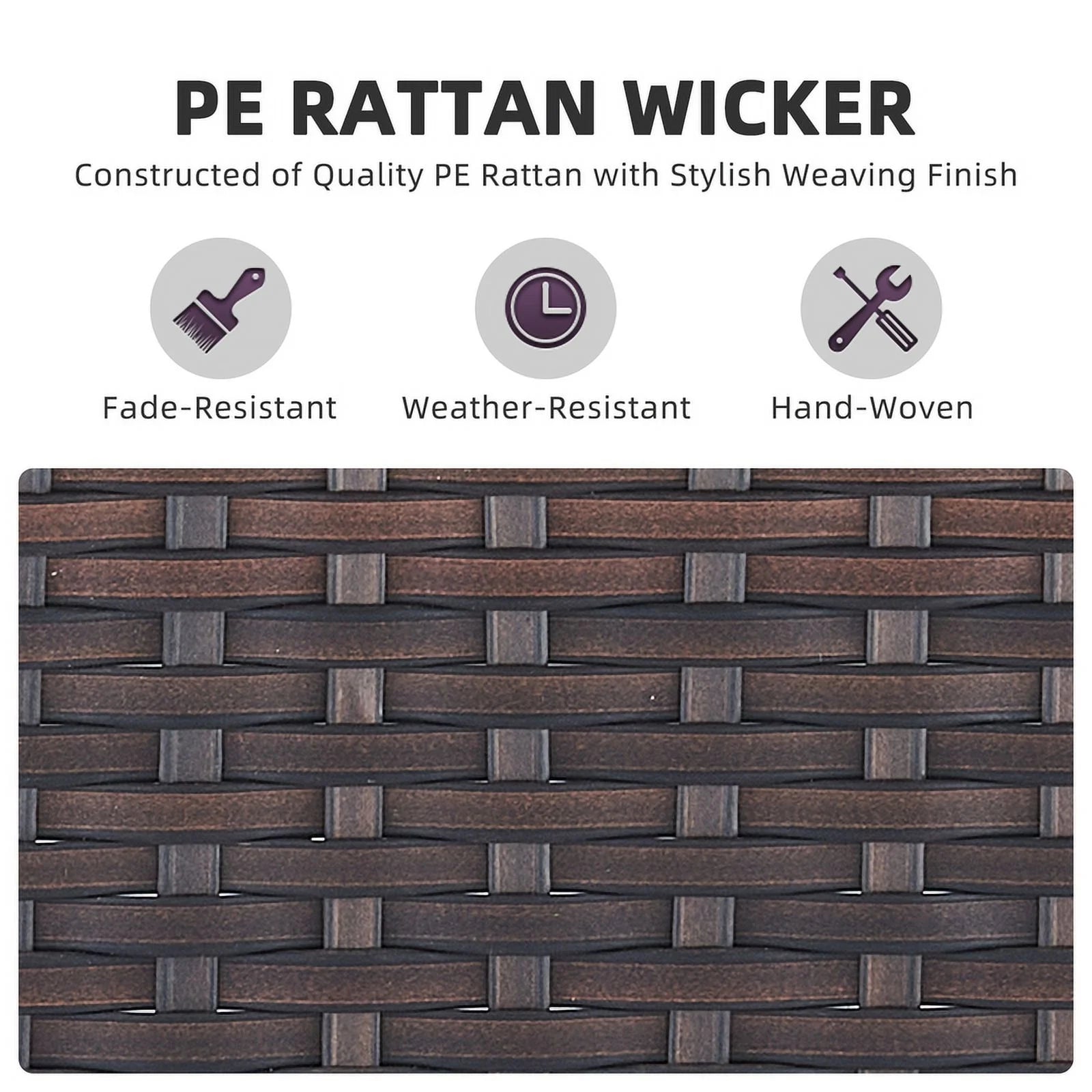 PARKWELL Outdoor 3-Seat Patio Sofa Furniture,Weather Resistant Wicker Couch with Deep Seat Anti-Slip Cushion,Gray