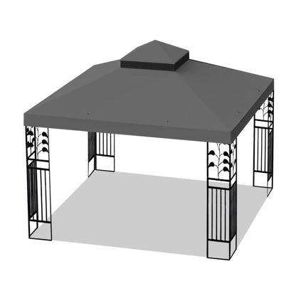 10x10 Ft Outdoor Patio Replacement Canopy Double Tiered Gazebo Tent Roof Top Cover Only Frame Not Include UV Protection Fade Resistant